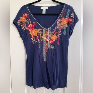 Sundance Embroidered Medium knit top